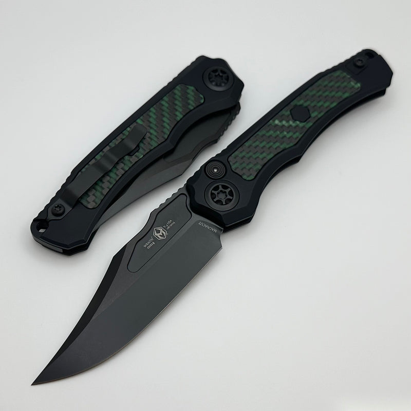 Heretic Knives Wraith Auto V4 w/ GITD Carbon Fiber Inlays & DLC Bowie MagnaCut Blade H002-6A-GLO/CF