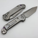 Microtech Marfione Select LUDT Gen III Frag Titanium Handles w/ Purple Accents & Stonewash Tanto 1136-10FRMS3