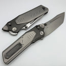 Poikilo Blade Task Cyberkuza S1 Stonewash Titanium Handles w/ Pearlescent Stonewash M398 Pattern A
