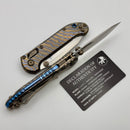 Marfione Select Microtech LUDT Ram-Lok w/ Flamed Slab Side Titanium Handles w/ Blue Accents & Stonewash Tanto 1136RLS-10MS4