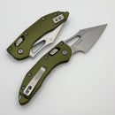 Microtech Knives Manual M-Stitch RAM LOK OD Green Smooth Aluminum Handles & Stonewash M390MK 169MRL-10OD