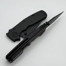 Demko Shark Cub Stealth Black Aluminum Handles & Clip Point DLC 20CV