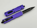Microtech Dirac Delta Purple Handle w/ D/E Black Full Serrated 227-3PU