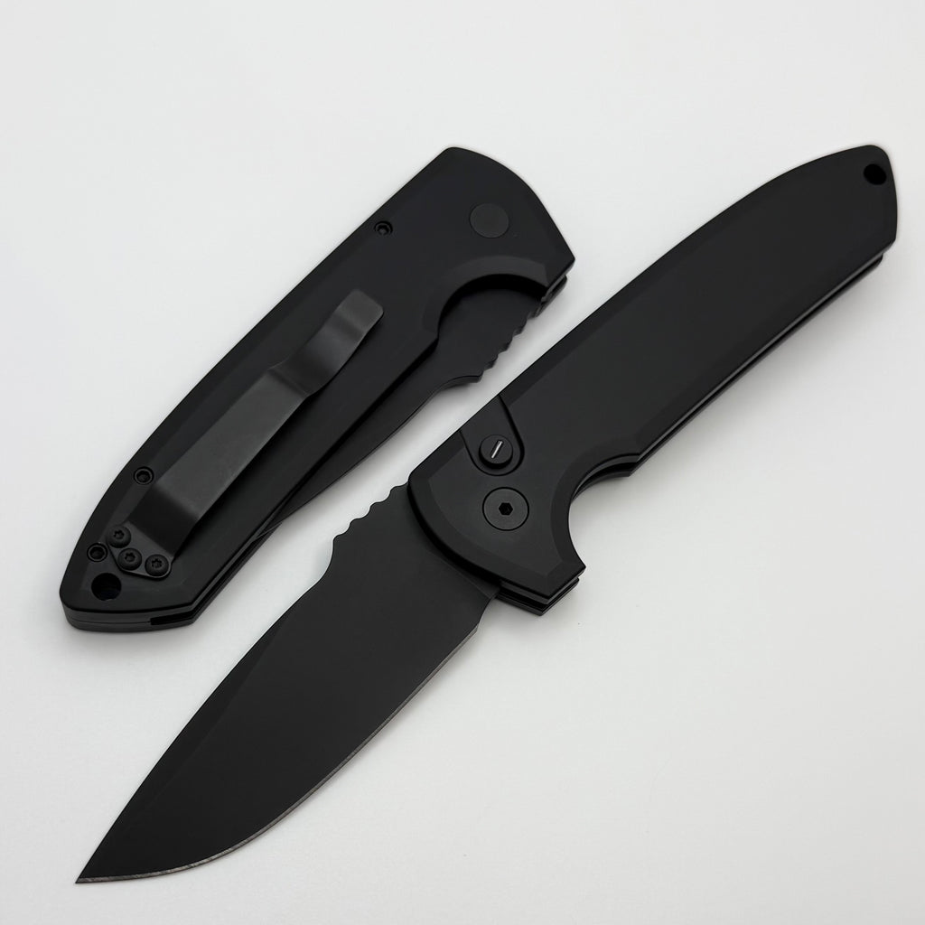 Pro-Tech Les George Rockeye Operator Smooth Black Handle & DLC MagnaCu