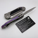 Microtech Knives LUDT Gen III Full Serrated Apocalyptic Tanto & Titanium Handles w/ Textured Inlays & Purple Accents 1136-12MS6