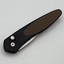 Pro-Tech Half-Breed Black Handle w/ Brown G-10 Inlay & Stonewash S35 3640-BROWN