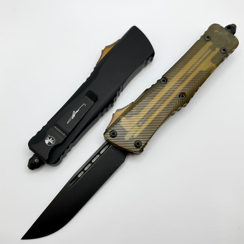 Microtech Combat Troodon Fluted Ultem Top/Button w/ DLC Single Edge 143-1DLCTULS