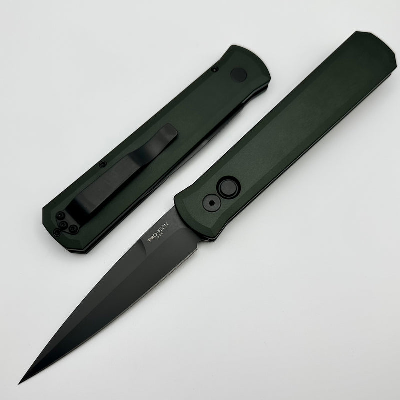 Pro-Tech Godfather w/ Green Handle & Black 154-CM Blade 921-GREEN