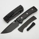Chaves Knives Redencion 229 Gray PVD w/ Titanium Integral Handle w/ Magnetic Ti Inlays & Tanto M390