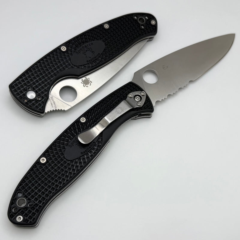 Spyderco Resilience Lightweight Black FRN & Combo Edge 8Cr13MoV C142PSBK