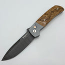 Pro-Tech ATCF Gray Aluminum w/ Contoured Mastodon Bark Inlays & Mosaic Button w/ Chad Nichols Damascus 2025 ATCF Custom 001