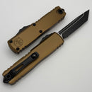 Microtech UTX-85 Gen IV w/ Tan Handle & Black Full Serrated T/E M390MK 12334-3TA