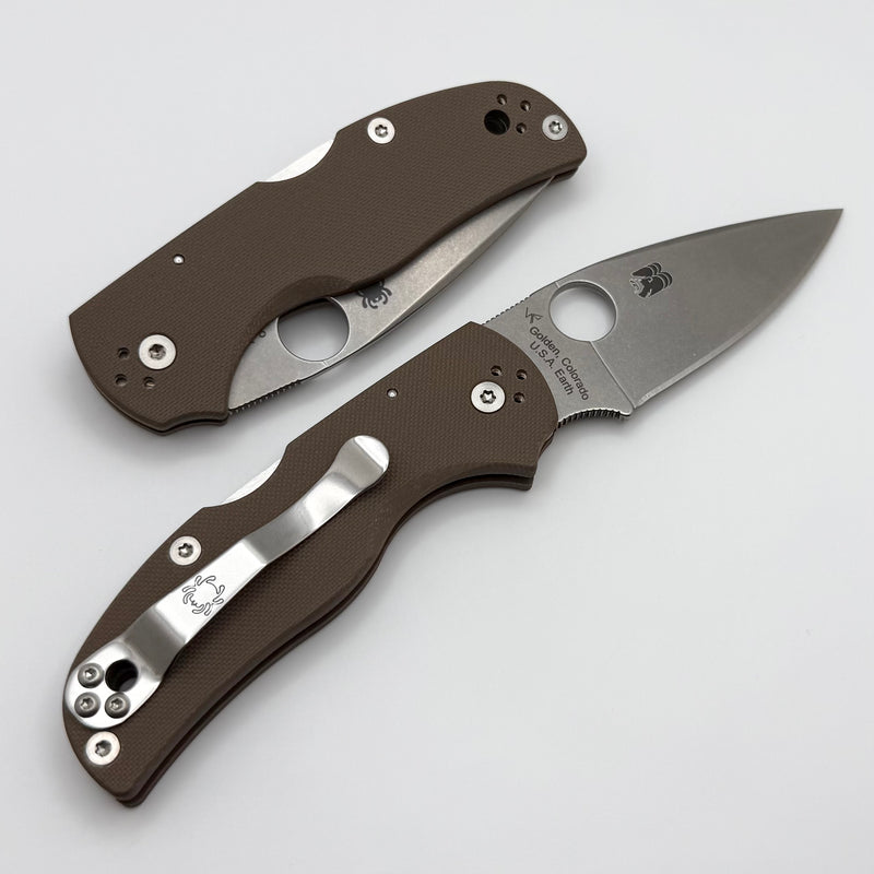 Spyderco Native 5 Brown G-10 Handles & CPM-15V Sprint Run C41GPBN15V5