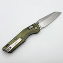 Microtech Marfione Select MSI RAM LOK Mini Fluted Galactic Gold Titanium Handles w/ Double Vapor Accents & Blue Accents & Stonewash M390MK 210M-10FLMS16