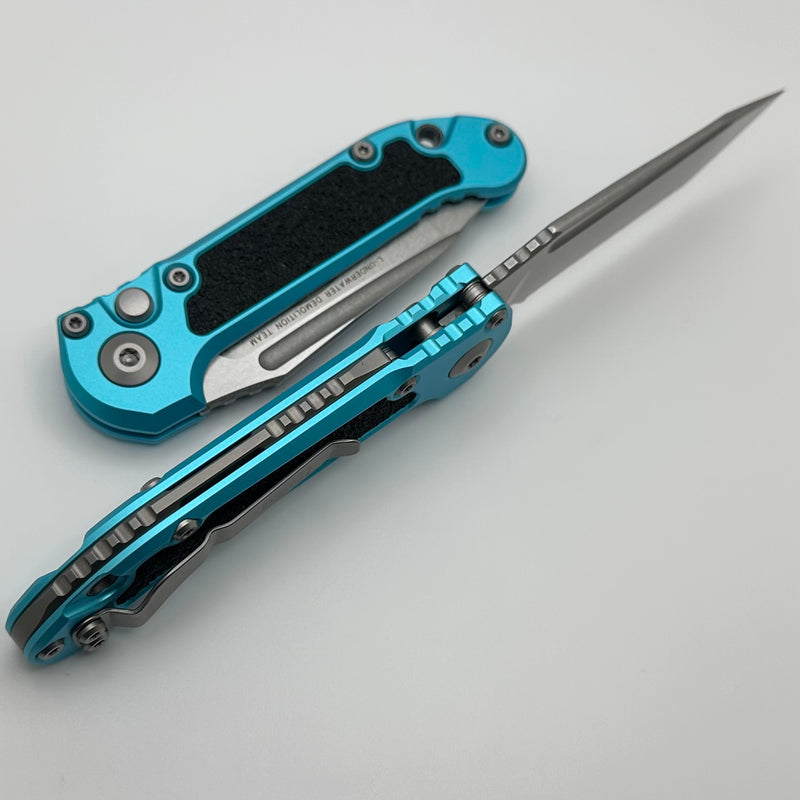 Microtech Knives LUDT Gen III Stonewash Full Serrated Tanto w/ Turquoise Handle 1136-12TQ