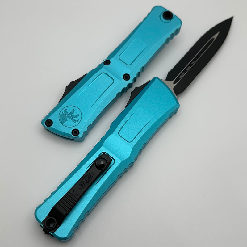 Microtech Knives Combat Troodon Gen III Black D/E Full Serrated w/ Turquoise Handle 1142-3TQ