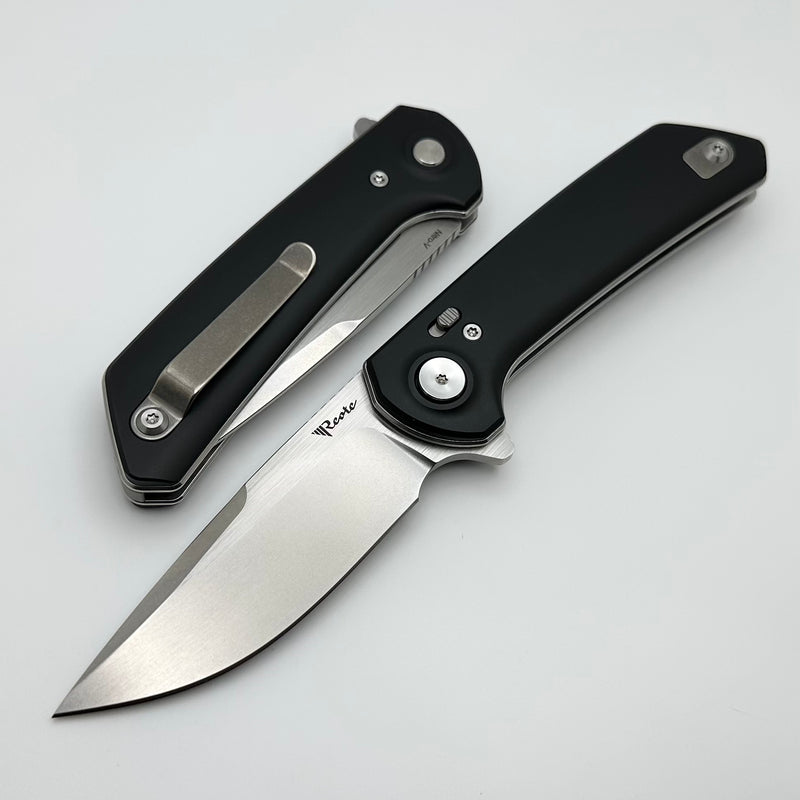 Reate Knives PL-XF Black Aluminum Handles & Stonewash/Satin Nitro-V