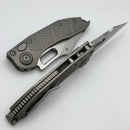 Microtech Borka Stitch Auto w/ Natural Clear Handles & Partial Serrated Stonewash 169-11NC