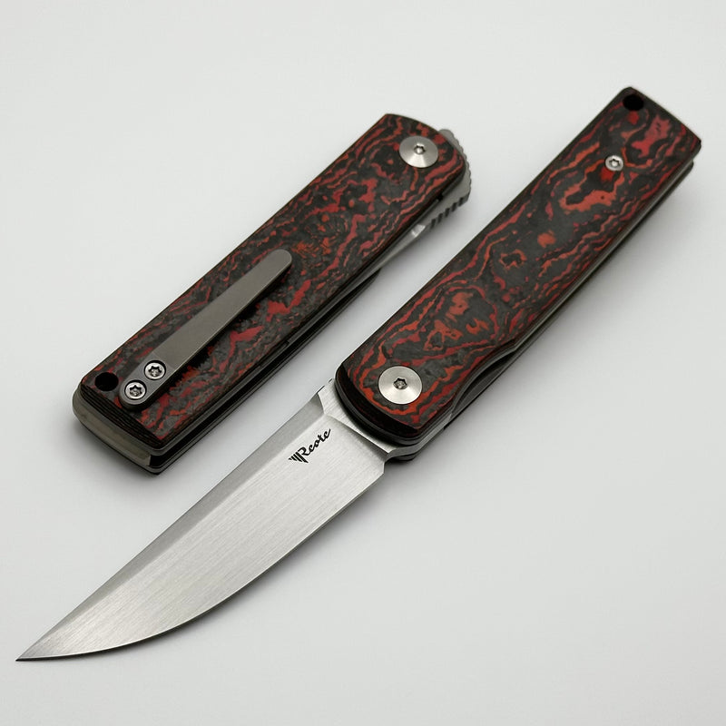 Reate Bushido w/ Lava Flow Fat Carbon Handles & Hand Satin M390