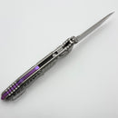 Marfione Select Microtech Socom Ram-Lok Titanium Frag Handles w/ Purple Accents & Tanto Stonewash M390MK 161RL-10FRMS4