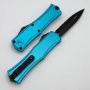 Microtech Knives Mini Hera Black D/E M390MK w/ Turquoise Handle 1702M-1TQ