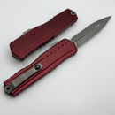 Microtech Cypher II D/E Full Serrated Apocalyptic w/ Merlot Handle 1242-12APMR