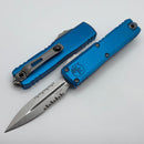 Microtech UTX-85 Gen III w/ Blue Handle & Stonewash Part Serrated D/E M390MK 1232-11BL