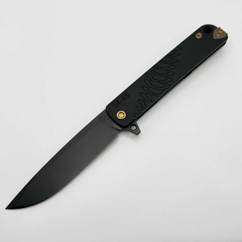 Medford M-48 Black Aluminum Handle w/ PVD Spring & Bronze Hardware/Clip & PVD S45VN