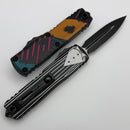 Microtech UTX-85 Gen IV Jack & Sally Aluminum Handle w/ D/E M390MK Signature Series 12324-1JSS