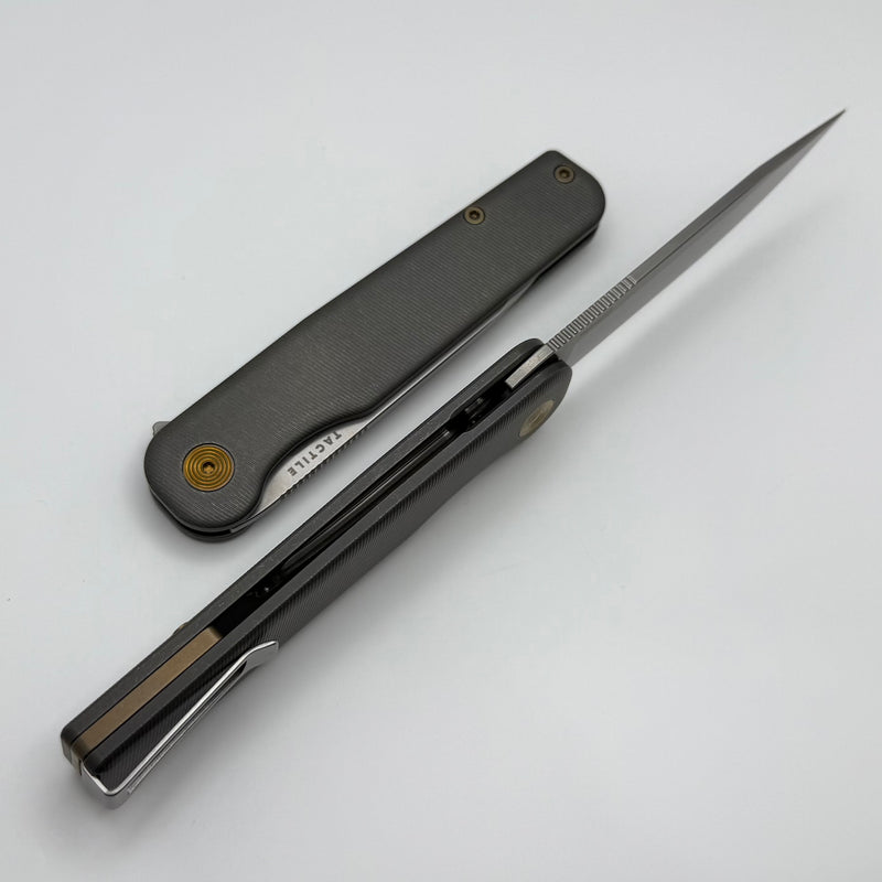 Tactile Knife Rockwall Flipper V2 w/ Darkwash Handles & Satin MagnaCut