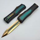 Marfione Custom Atreus w/ PVD Cracked Ice D/E M390MK & Black Aluminum Handle w/ Carbon Fiber & Antique Green Titanium Inlay Accents