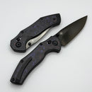 Kansept Knives Apollo Blackwash Titanium w/ Purple Haze Fat Carbon Inlaid Handles & Polished DLC S35VN K2107V4