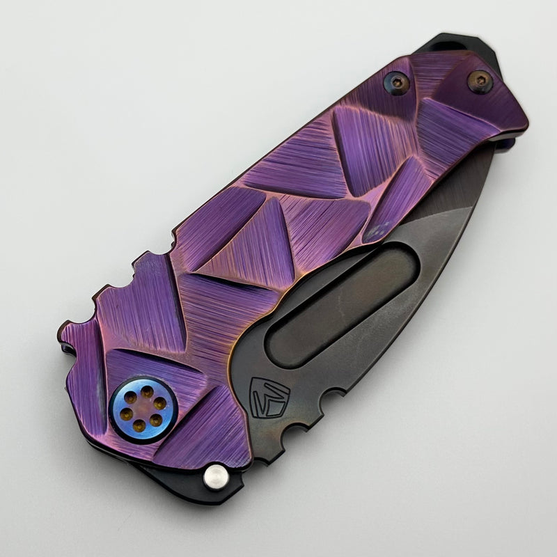 Medford Praetorian Genesis T Pale Violet Stained Glass Handles w/ Vulcan S45VN Drop Point