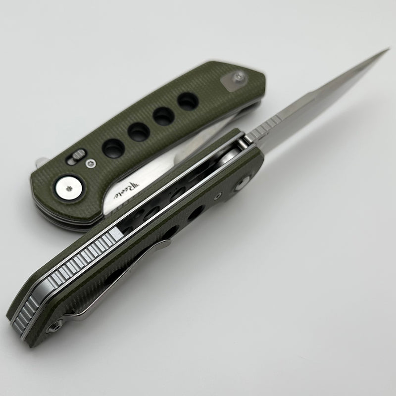 Reate Knives PL-XF Green Micarta w/ Black G-10 Inlays & Stonewash Nitro-V