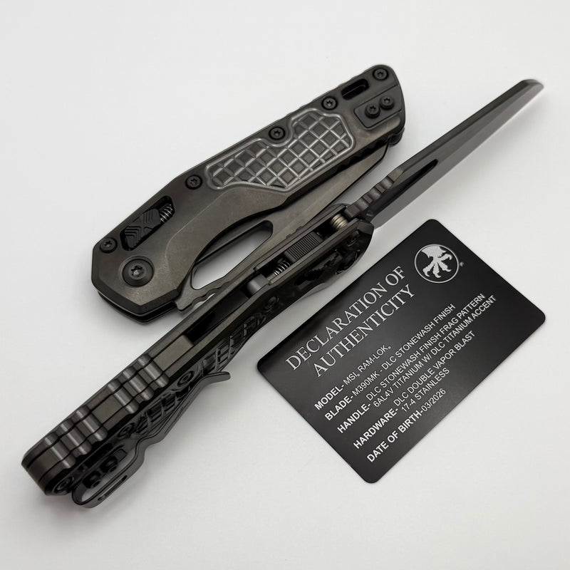 Microtech Marfione Select MSI RAM LOK DLC Frag Titanium Handles w/ DLC
