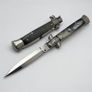 Frank B Italian Stiletto 9" w/ Dagger Single Edge Blade & Brazilian Horn Handles