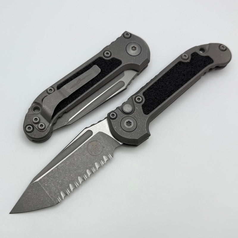 Microtech Knives LUDT Gen III Apocalyptic Tanto Titanium Handles w/ Textured Inlays & Full Serrated Apocalyptic M390MK 1136-12APMS2