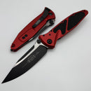 Microtech Socom Elite Manual Black Single Edge w/ Red Handles 160-1RD