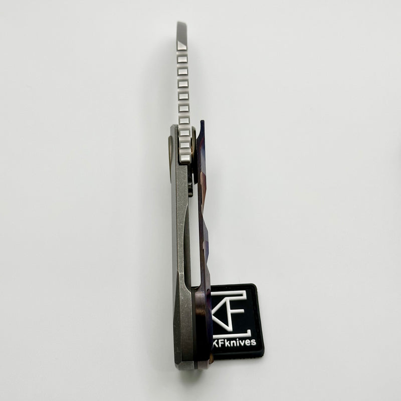 Custom Knife Factory OK Chisel M398 and Titanium/Timascus