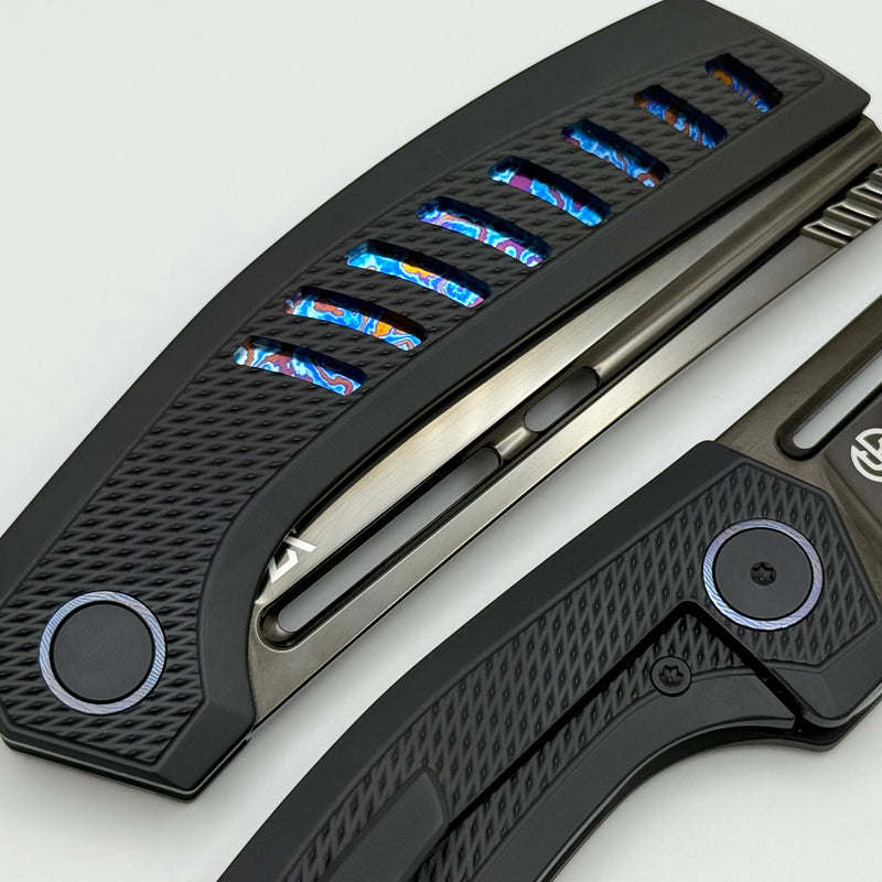 Vanguard Nakiri DLC Titanium Handles w/ Timascus Accents & Semi Mirror