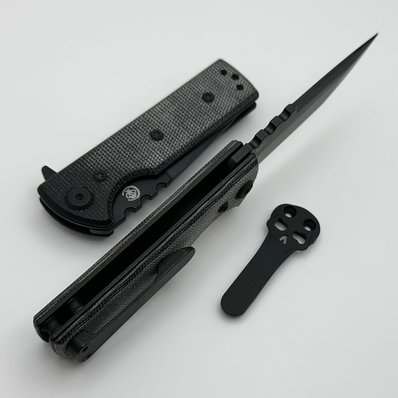 Chaves Knives T.A.K Blackout w/ Black Micarta & PVD Tanto Elmax - Blue Label