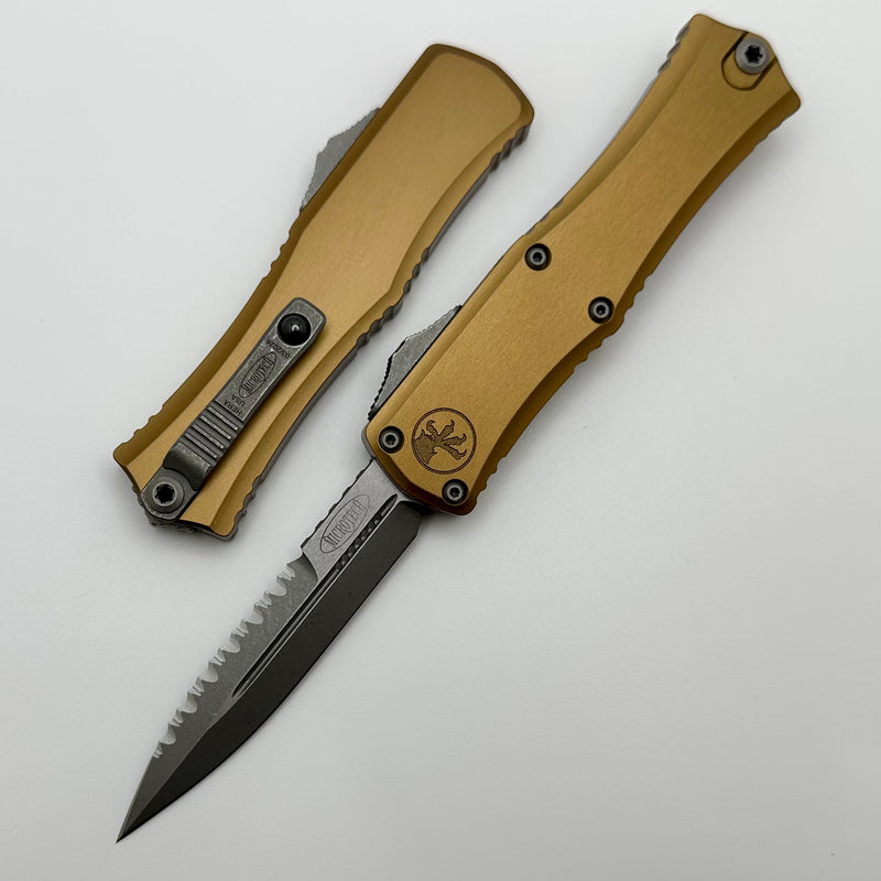 Microtech Knives Mini Hera Full Serrated Apocalyptic Bayonet M390MK & Tan 1701M-12APTA