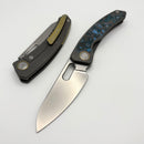 Maxace Black Mirror TC4 Blue Fat Carbon & Titanium Handles w/ Stonewash MagnaCut