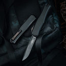 Microtech Knives Hera II DLC Recurve w/ Black Handle Signature Series 1705-1DLCTS