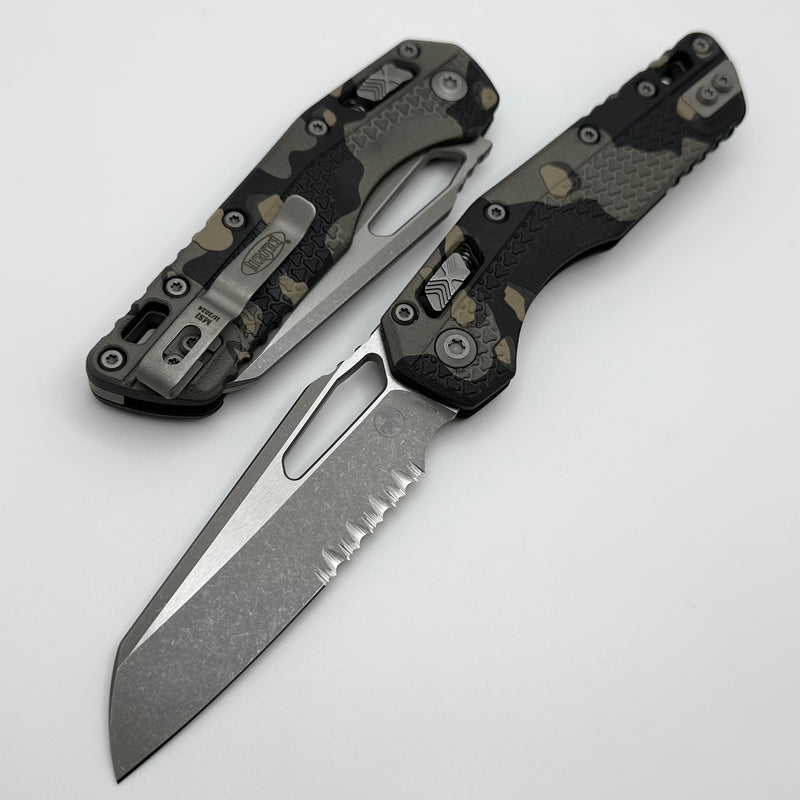 Microtech Knives MSI RAM LOK Tactical Camo Polymer & Partial Serrated M390MK Apocalyptic 210T-11APPMTC