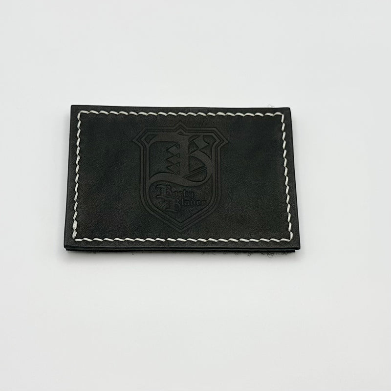 Borka Blades Black Leather & Velcro Patch w/ White Stitching