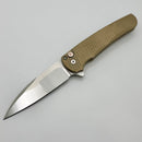 Pro-Tech Malibu Distressed AlBronze “Dragon Scale” Handle w/ Mosaic Button & Mike Irie Hand Ground Polished Wharncliffe Blade Show Atlanta 2024