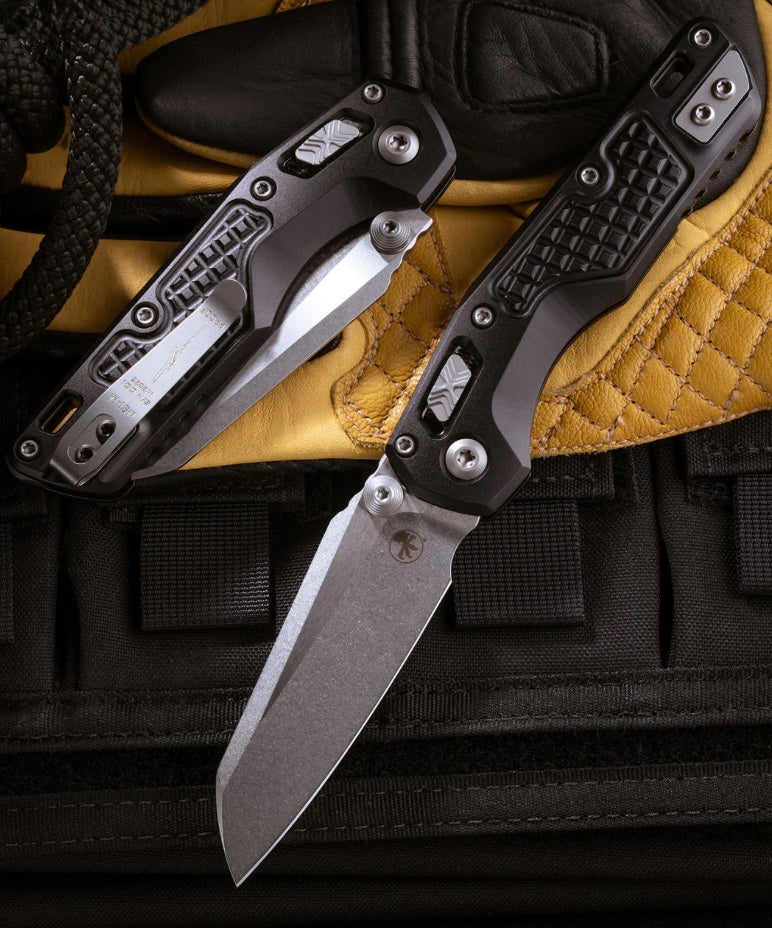 Microtech MSI RAM LOK Mini Proof Run Black Frag Aluminum Handles w/ Apocalyptic M390MK 210M-10APFRSPR