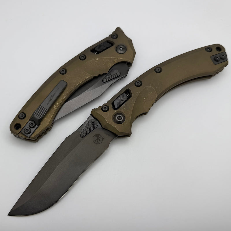 Microtech Marfione Select Amphibian RAM LOK Antique Bronze Slab Side Titanium Handles & DLC M390MK & DLC Accents 137RL-1DLCTMS1