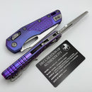 Microtech Marfione Select MSI RAM LOK Purple Haze Frag Titanium Handles w/ Double Vapor Blast & Purple Accents & Part Serrated Stonewash M390MK 210-11FRMS5